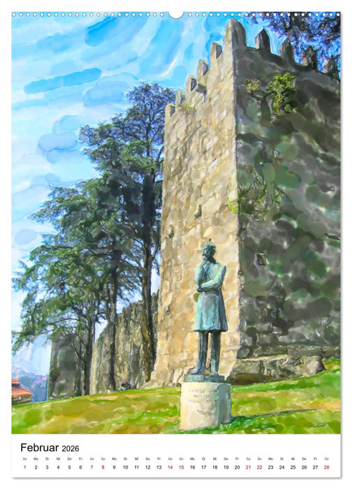 Porto - Stadtansichten in Aquarell (CALVENDO Wandkalender 2026)