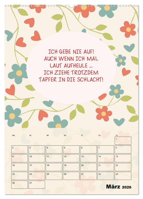 Königin über alles! Typokalender für starke Frauen (CALVENDO Wandkalender 2026)