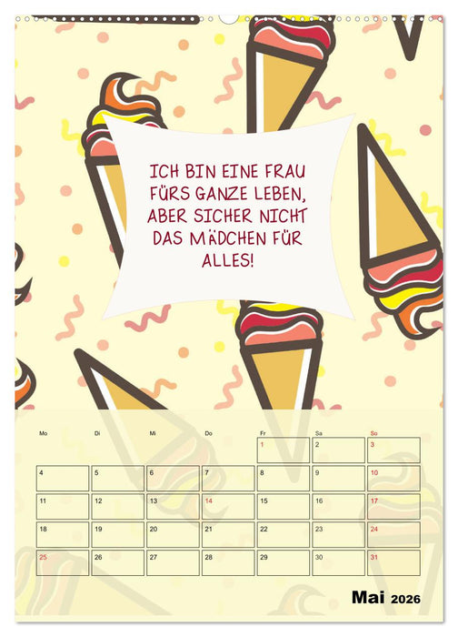 Königin über alles! Typokalender für starke Frauen (CALVENDO Wandkalender 2026)