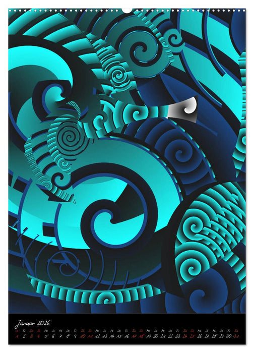 Grafische Farbenfreude (CALVENDO Premium Wandkalender 2026)