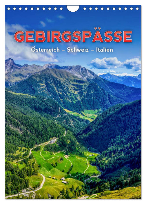 GEBIRGSPÄSSE Österreich - Schweiz - Italien (CALVENDO Wandkalender 2026)