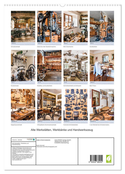 Alte Werkstätten, Werkbänke und Handwerkszeug (CALVENDO Premium Wandkalender 2026)