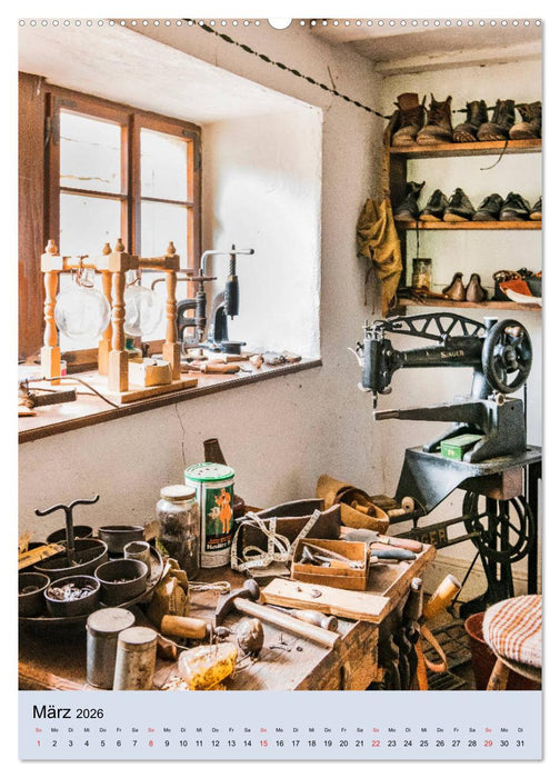 Alte Werkstätten, Werkbänke und Handwerkszeug (CALVENDO Premium Wandkalender 2026)