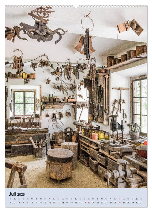 Alte Werkstätten, Werkbänke und Handwerkszeug (CALVENDO Premium Wandkalender 2026)