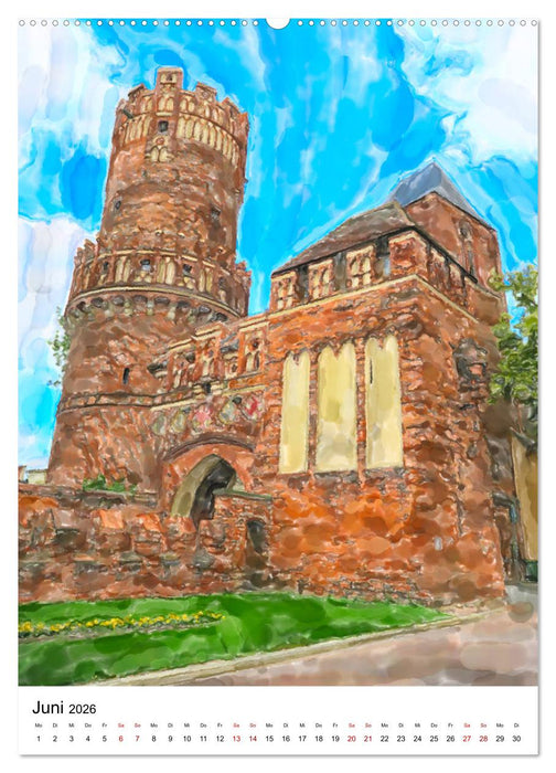 Tangermünde - Illustrationen der Stadt an der Elbe (CALVENDO Premium Wandkalender 2026)