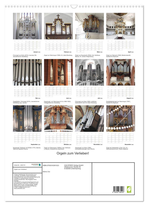 Orgeln zum Verlieben! (CALVENDO Wandkalender 2026)