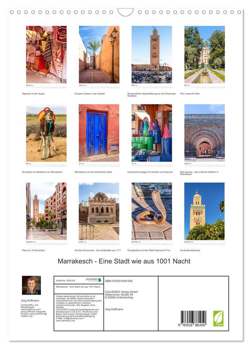 Marrakesch - Eine Stadt wie aus 1001 Nacht (CALVENDO Wandkalender 2026)