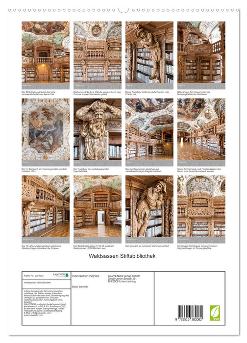 Waldsassen Stiftsbibliothek (CALVENDO Premium Wandkalender 2026)