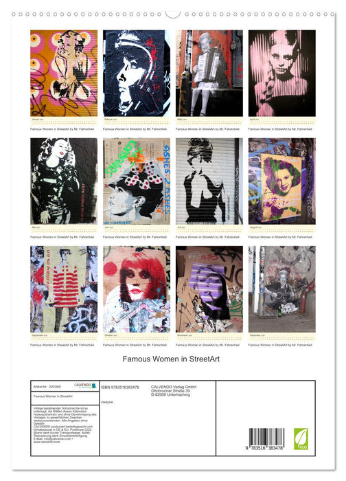 Famous Women in StreetArt (CALVENDO Premium Wandkalender 2026)