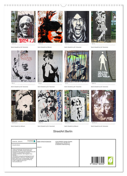StreetArt Berlin (CALVENDO Premium Wandkalender 2026)