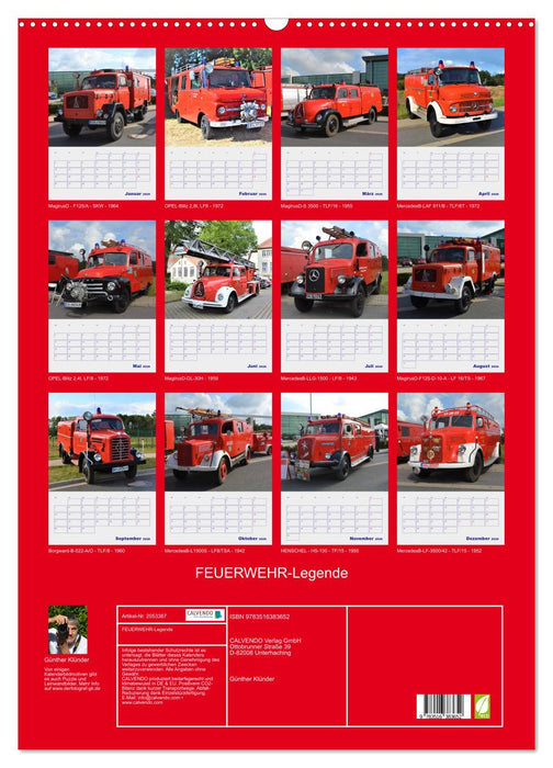 FEUERWEHR-Legende (CALVENDO Wandkalender 2026)