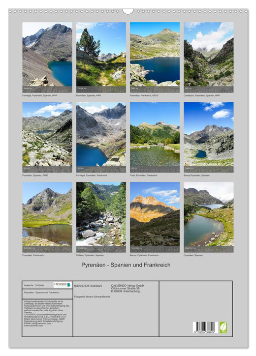 Pyrenäen - Spanien und Frankreich (CALVENDO Wandkalender 2026)