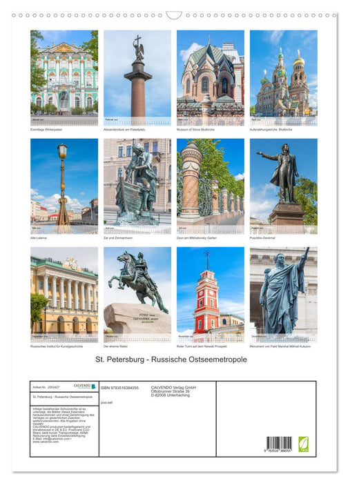 St. Petersburg - Russische Ostseemetropole (CALVENDO Wandkalender 2026)