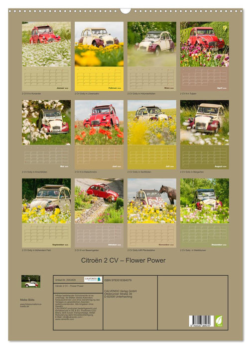 Citroën 2 CV – Flower Power (CALVENDO Wandkalender 2026)