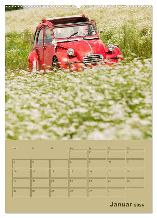 Citroën 2 CV – Flower Power (CALVENDO Wandkalender 2026)
