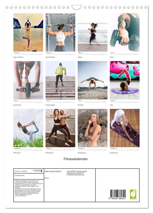 Fitnesskalender (CALVENDO Wandkalender 2026)