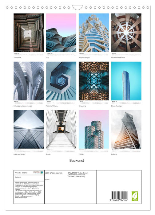 Baukunst (CALVENDO Wandkalender 2026)