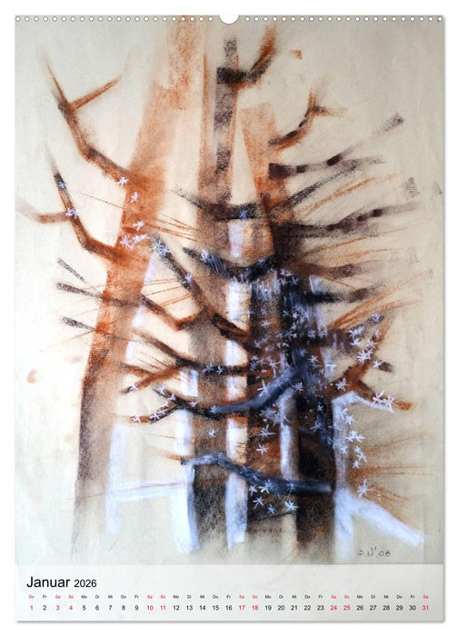 Fantasiebäume (CALVENDO Premium Wandkalender 2026)