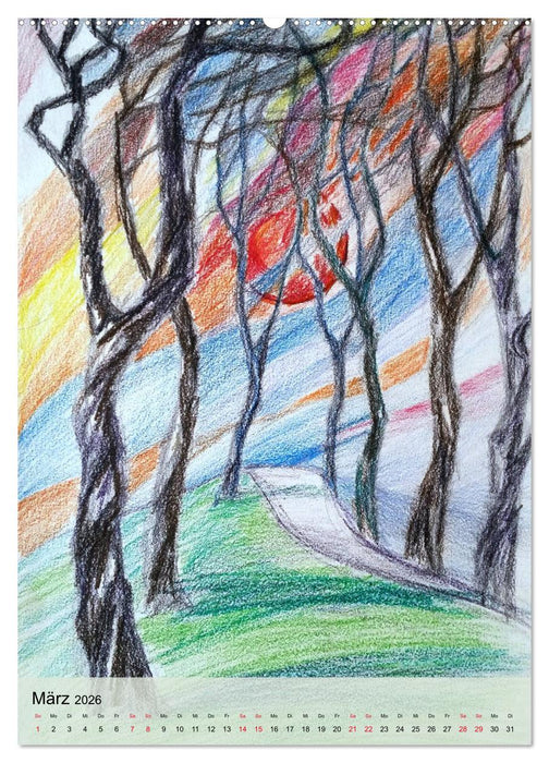 Fantasiebäume (CALVENDO Premium Wandkalender 2026)