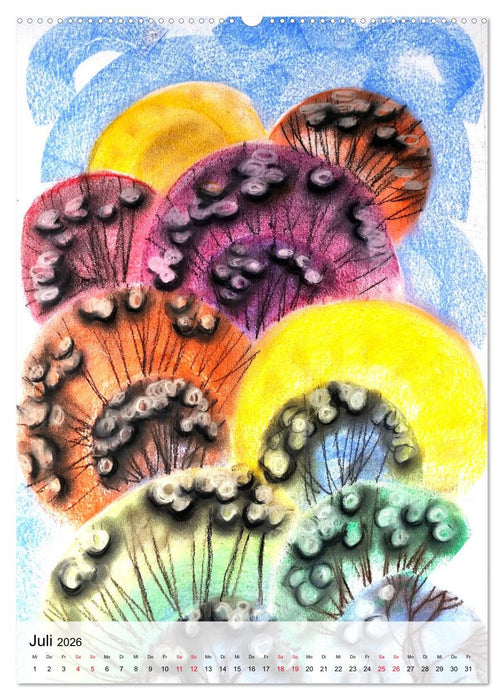 Fantasiebäume (CALVENDO Premium Wandkalender 2026)