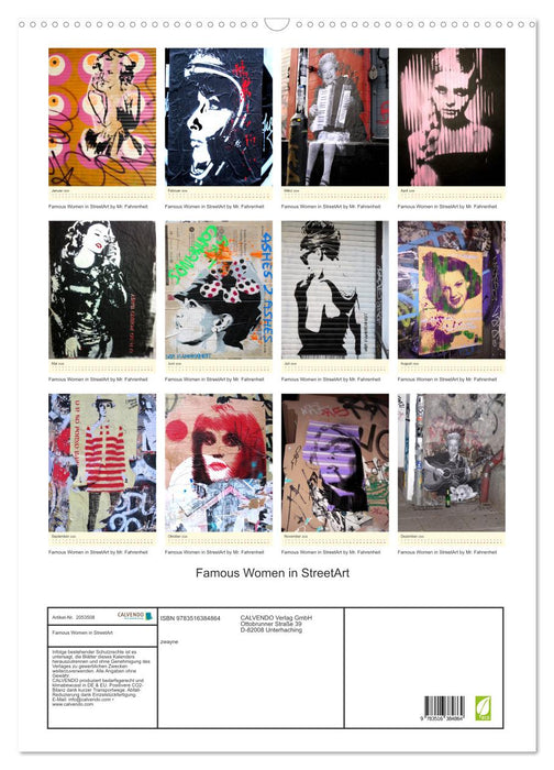 Famous Women in StreetArt (CALVENDO Wandkalender 2026)