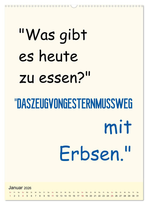 Sprüche-Kalender. Lustiges für die Familie! (CALVENDO Wandkalender 2026)