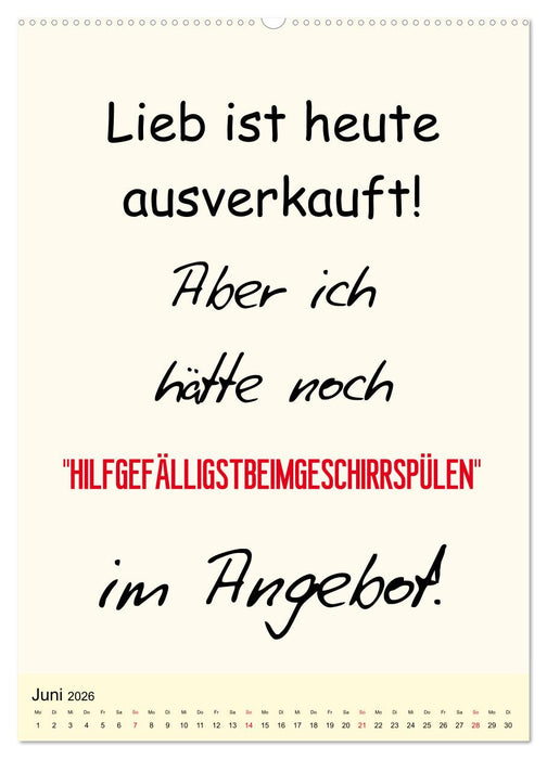 Sprüche-Kalender. Lustiges für die Familie! (CALVENDO Wandkalender 2026)