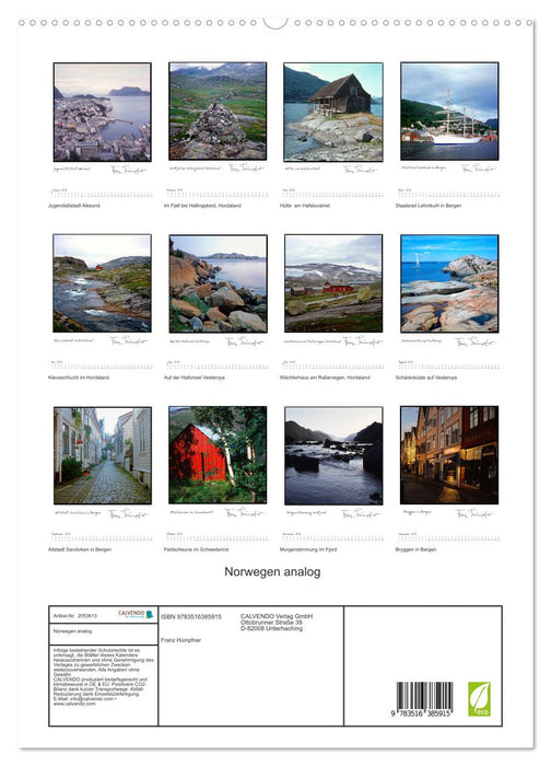 Norwegen analog (CALVENDO Premium Wandkalender 2026)