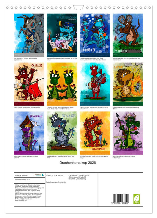 Drachenhoroskop 2026 (CALVENDO Wandkalender 2026)