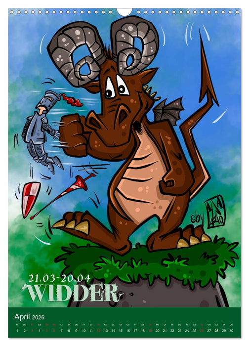 Drachenhoroskop 2026 (CALVENDO Wandkalender 2026)