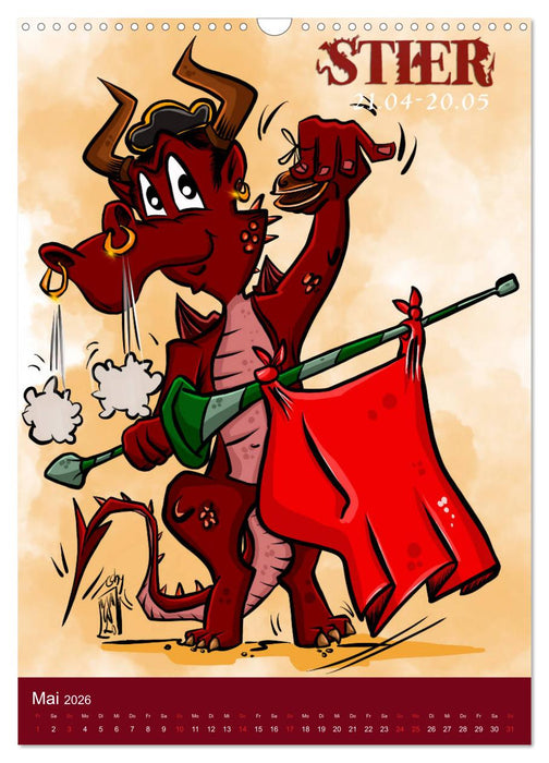 Drachenhoroskop 2026 (CALVENDO Wandkalender 2026)