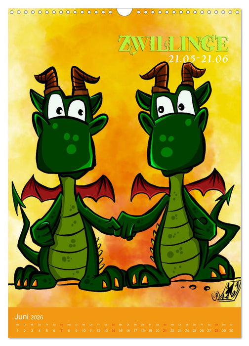 Drachenhoroskop 2026 (CALVENDO Wandkalender 2026)
