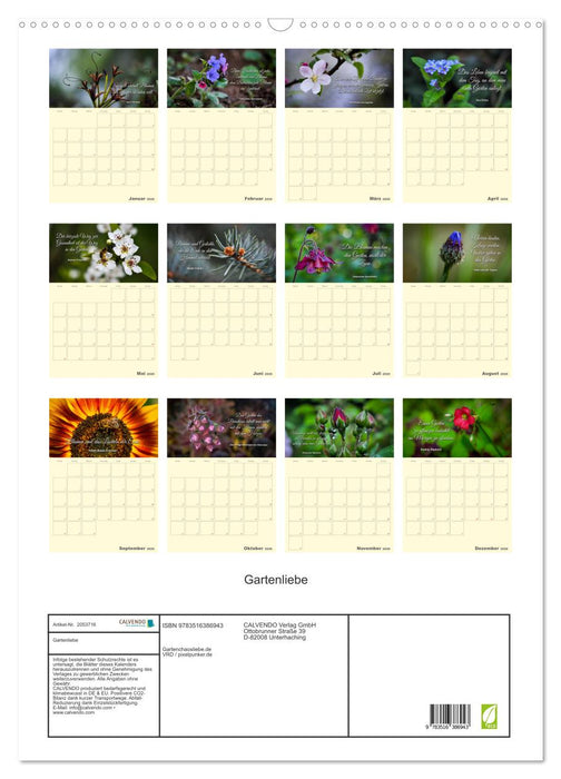 Gartenliebe (CALVENDO Wandkalender 2026)