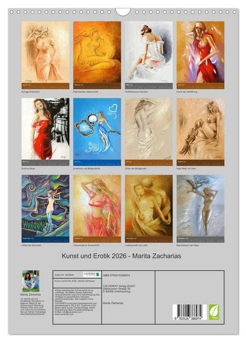 Kunst und Erotik 2026 - Marita Zacharias (CALVENDO Wandkalender 2026)