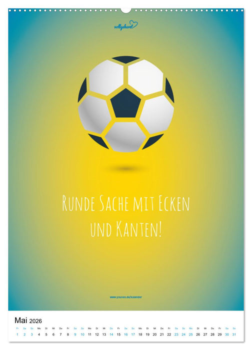 vollgeherzt: Der lustige Zitate-Wandkalender für Fußballfans und Sportbegeisterte! (CALVENDO Wandkalender 2026)