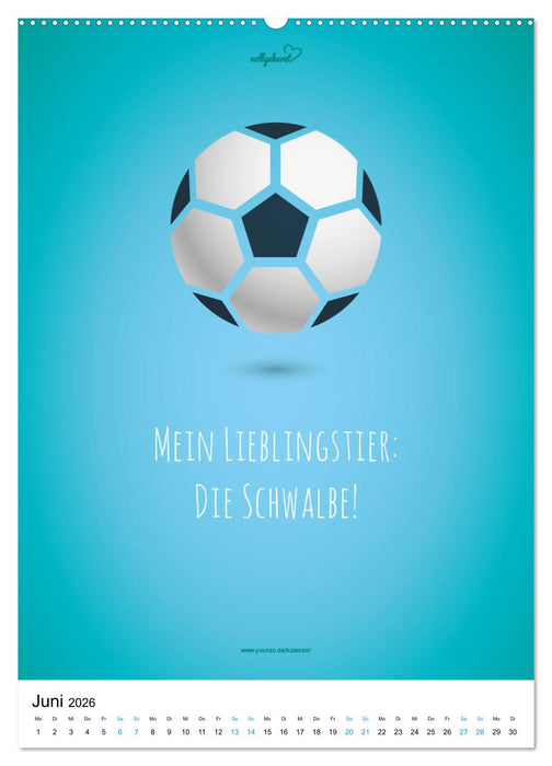 vollgeherzt: Der lustige Zitate-Wandkalender für Fußballfans und Sportbegeisterte! (CALVENDO Wandkalender 2026)