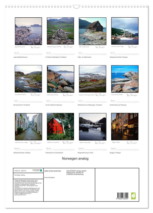 Norwegen analog (CALVENDO Wandkalender 2026)
