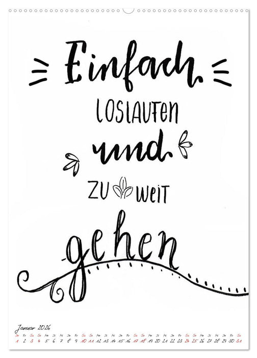 Spruch-Reich-handgeschriebene Sprüche von frech bis weise (CALVENDO Wandkalender 2026)