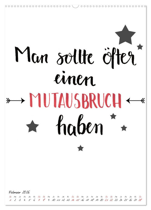 Spruch-Reich-handgeschriebene Sprüche von frech bis weise (CALVENDO Wandkalender 2026)