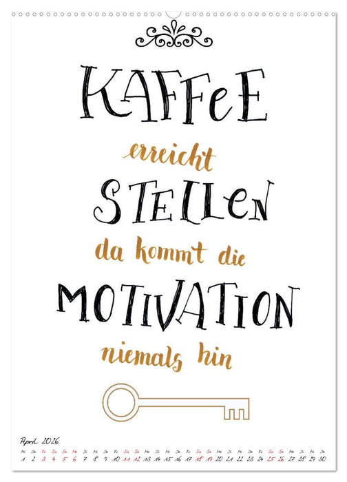 Spruch-Reich-handgeschriebene Sprüche von frech bis weise (CALVENDO Wandkalender 2026)