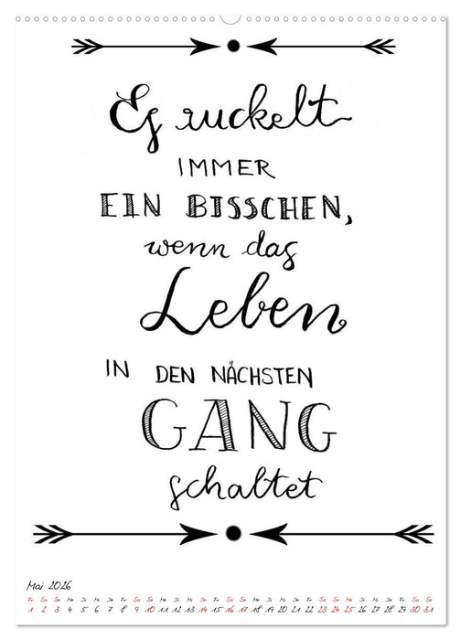 Spruch-Reich-handgeschriebene Sprüche von frech bis weise (CALVENDO Wandkalender 2026)