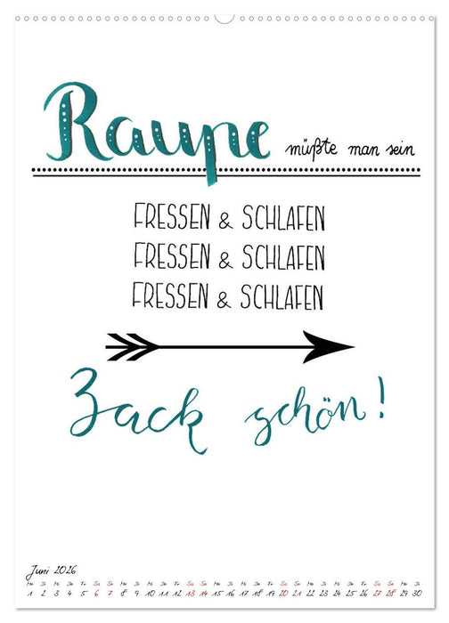 Spruch-Reich-handgeschriebene Sprüche von frech bis weise (CALVENDO Wandkalender 2026)