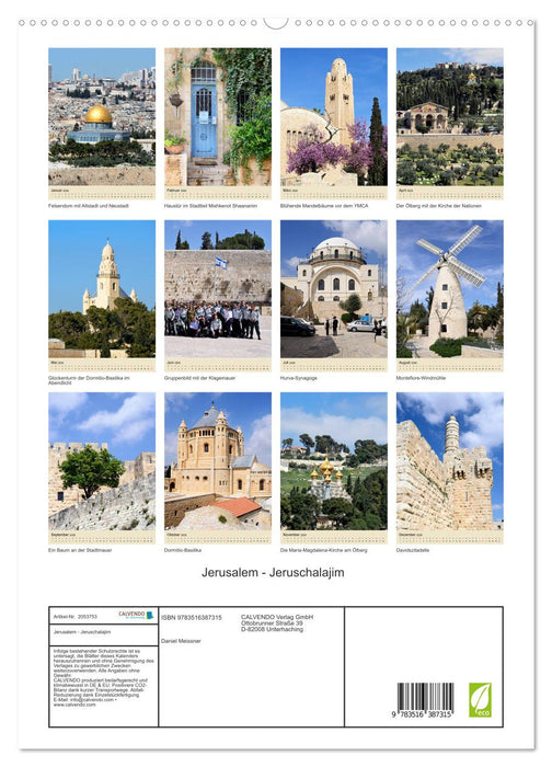 Jerusalem - Jeruschalajim (CALVENDO Premium Wandkalender 2026)