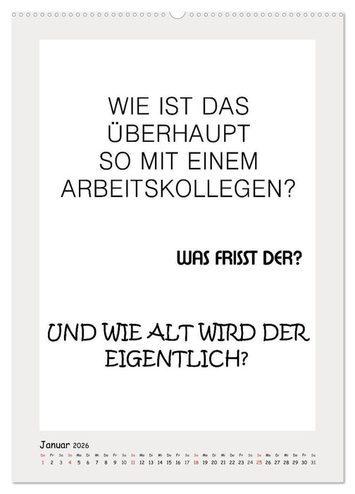 Sprüchekalender. Witziges fürs Büro (CALVENDO Wandkalender 2026)