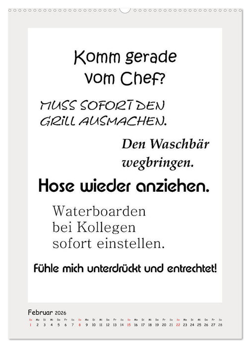 Sprüchekalender. Witziges fürs Büro (CALVENDO Wandkalender 2026)