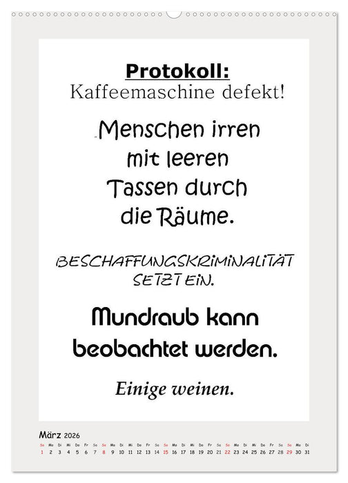 Sprüchekalender. Witziges fürs Büro (CALVENDO Wandkalender 2026)