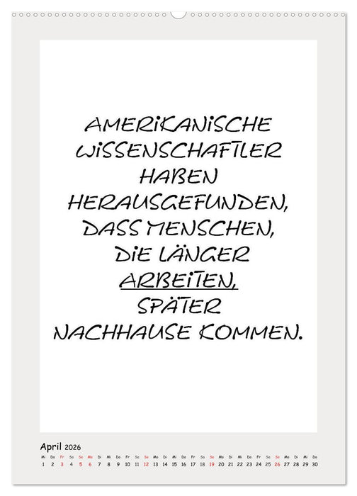 Sprüchekalender. Witziges fürs Büro (CALVENDO Wandkalender 2026)