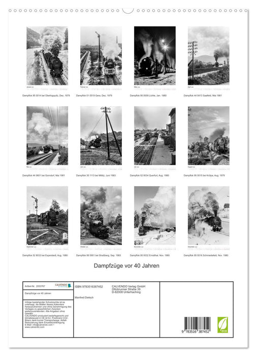 Dampfzüge vor 40 Jahren (CALVENDO Premium Wandkalender 2026)