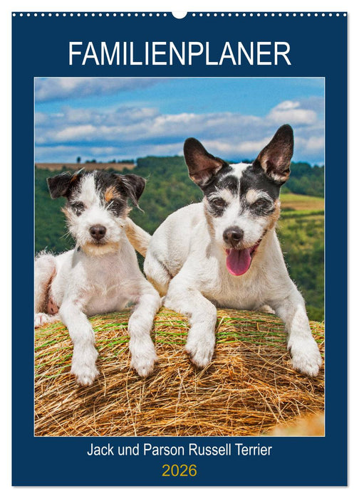 Familienplaner Jack und Parson Russell Terrier (CALVENDO Wandkalender 2026)