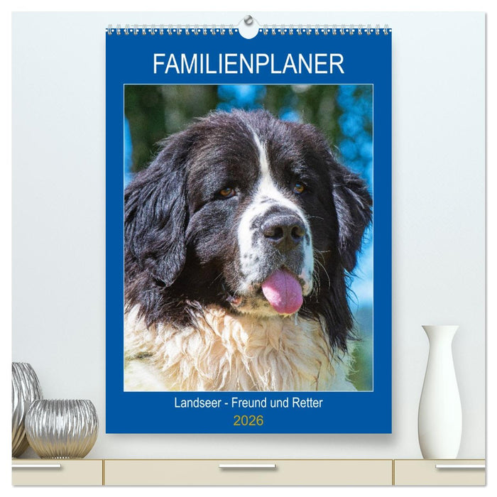 Familienplaner Landseer - Freund und Retter (CALVENDO Premium Wandkalender 2026)